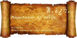 Mayerhofer Ödön névjegykártya